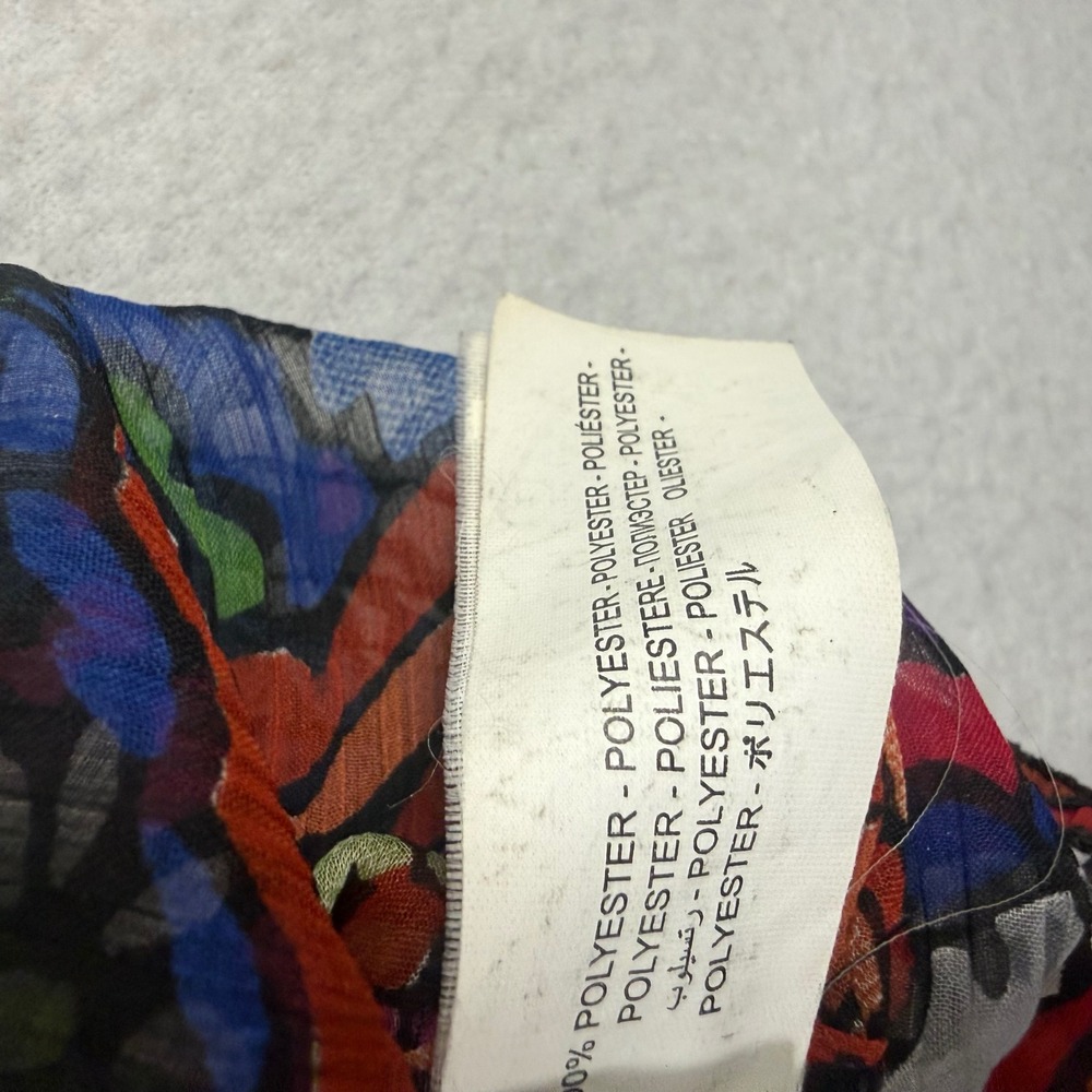 Desigual Floral Sheer Blouse Womens Size M Multicolor Chiffon Boho Graphic Art - Picture 9 of 13